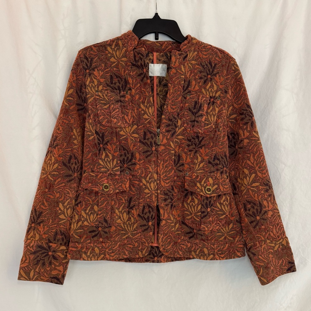 Fall Botanical Jacquard Tapestry Jacket